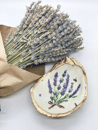 Lavender Bunch Oyster Trinket Dish