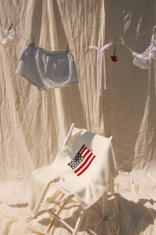 Oversized Patriotic Flag Sweater Top