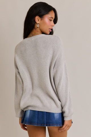 Oversized Patriotic Flag Sweater Top