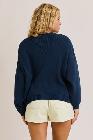 Oversized Patriotic Flag Sweater Top