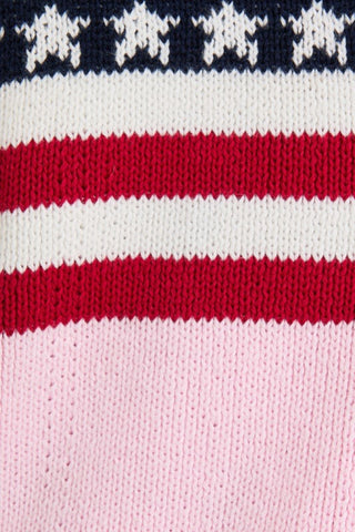 Oversized Patriotic Flag Sweater Top
