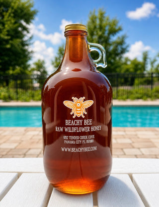 Honey 1/2 gallon glass jug