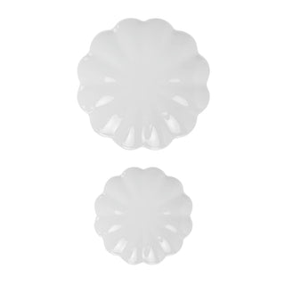 *NEW* White Scalloped Serving Tray Set of 2 - Home Decor