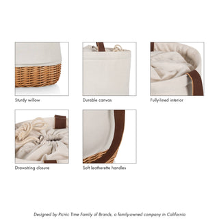 Pico Canvas and Willow Insulated Basket Tote