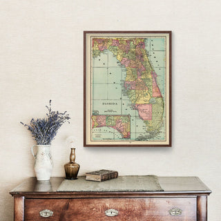 Vintage Map of Florida 1909