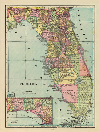 Vintage Map of Florida 1909