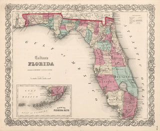 Vintage Map of Florida 1861