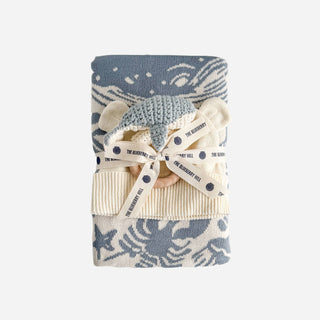 Set Nautical Blanket Whale Teether Cotton Hat Gift Summer