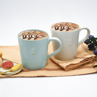 Bee Ceramic Coffee Mugs — Set of 2