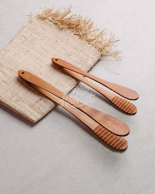 Teak Wooden Tongs - Long Salad Tongs Bread Toast Pasta Tongs