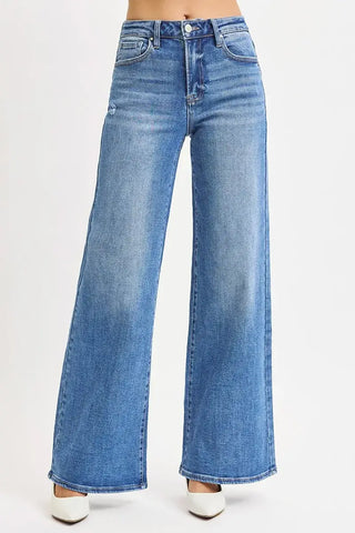 RISEN High Rise Wide Leg Jeans Size