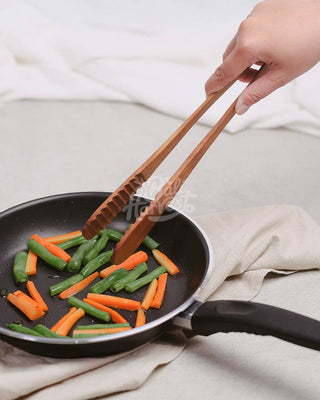 Teak Wooden Tongs - Long Salad Tongs Bread Toast Pasta Tongs