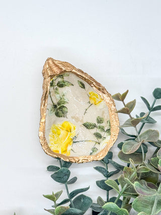 Yellow Roses Oyster Trinket Dish 