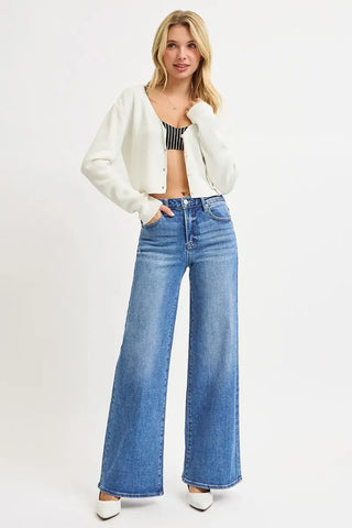 RISEN High Rise Wide Leg Jeans Size