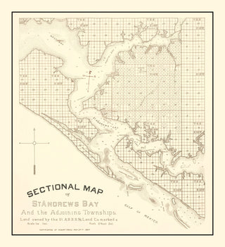 Vintage Map of Panama City, Florida 1887