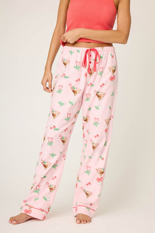 Tini Time Drink Print Flannel Pants