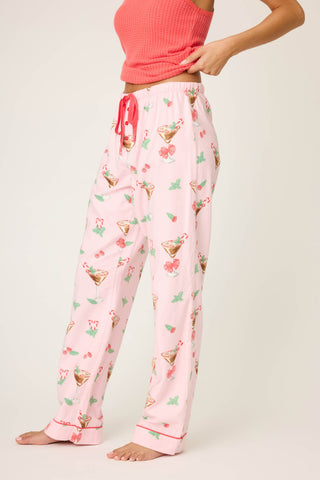 Tini Time Drink Print Flannel Pants