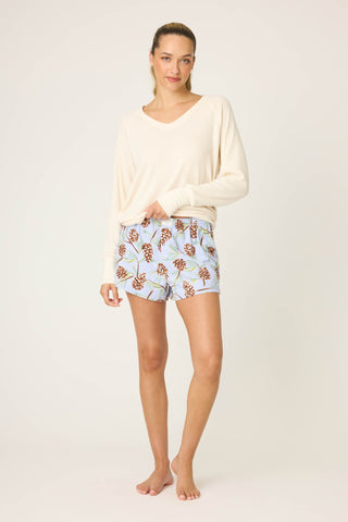 Feelin' Pine Winter Print Flannel Shorts