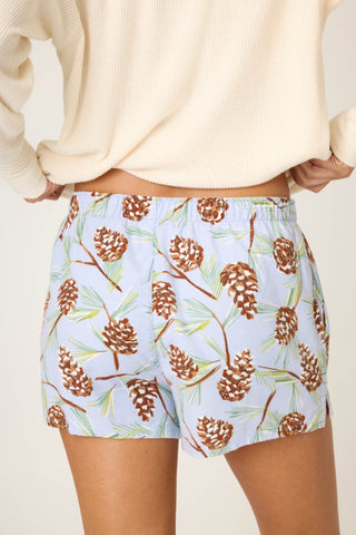 Feelin' Pine Winter Print Flannel Shorts
