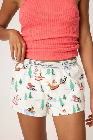 Sleigh All Day Winter Print Flannel Shorts