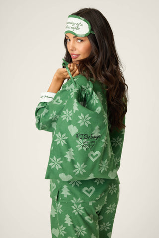 4-Piece Tree & Heart Print Flannel Gift Set