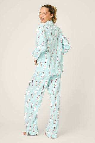 4-Piece Candy Cane Print Flannel Gift Set