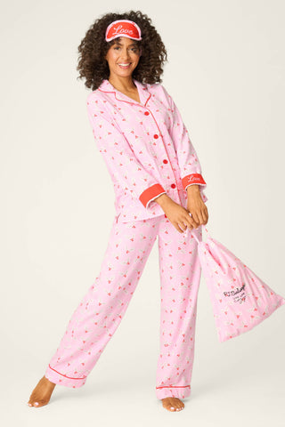 4-Piece Mistletoe Print Flannel Gift Set