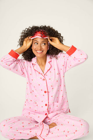 4-Piece Mistletoe Print Flannel Gift Set