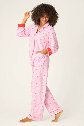 4-Piece Mistletoe Print Flannel Gift Set