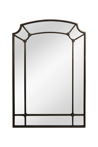 Industrial Chic Arched Wall Mirror with Iron Frame