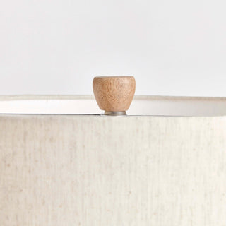 Vintage-Style Cream Ribbed Table Lamp with Linen Shade
