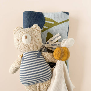 Lovey Bee Cream Baby Gift Blanket Toy Spring Cuddle Cloth