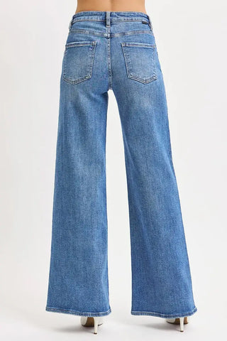 RISEN High Rise Wide Leg Jeans Size