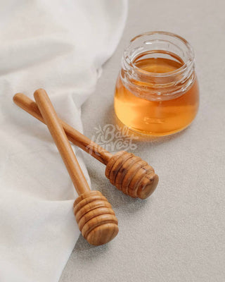 Teak Wooden Honey Dipper Spoon - Syrup Spoon Honey Pot Gift