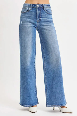 RISEN High Rise Wide Leg Jeans Size