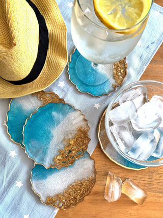 Set of 4 Striped Coasters