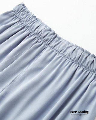 Silky Classic Morandi Silky Pajama Set / Blue