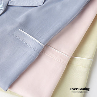 Silky Classic Morandi Silky Pajama Set / Blue