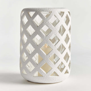 Terracotta Hurricane Candle Holder with Glass Insert